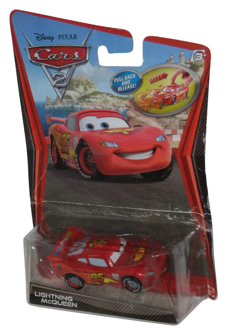 Disney Cars 2 Movie Pull Back & Release (2010) Lightning McQueen Toy Car - (Damaged Packaging)