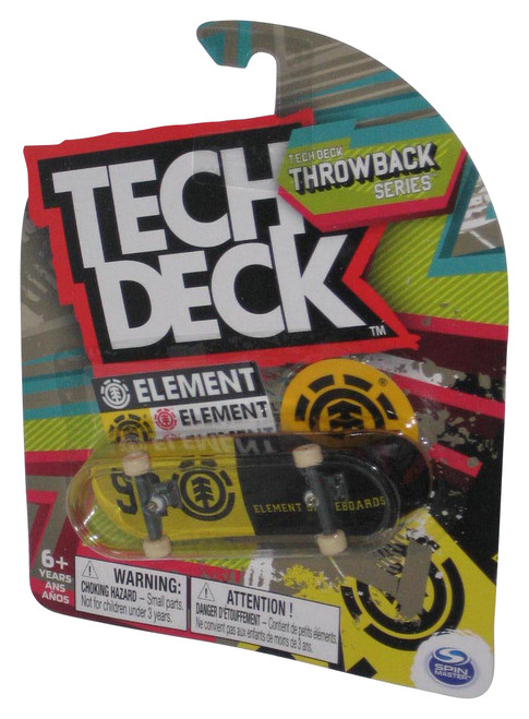 Tech Deck Element Rare Throwback Series Black & Yellow Mini Toy Fingerboard Skateboard