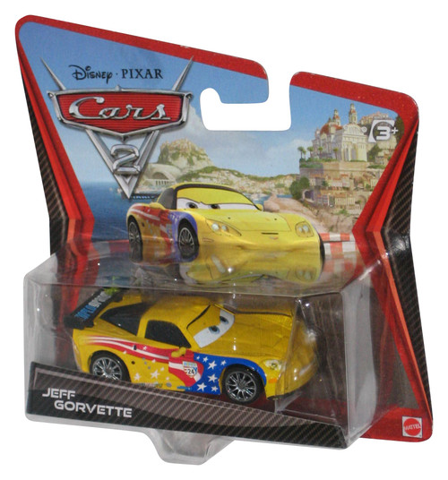 Disney Cars 2 Movie Jeff Gorvette (2010) Mattel Die Cast Toy Car - (Short Card Checkout Lane Blister Card)
