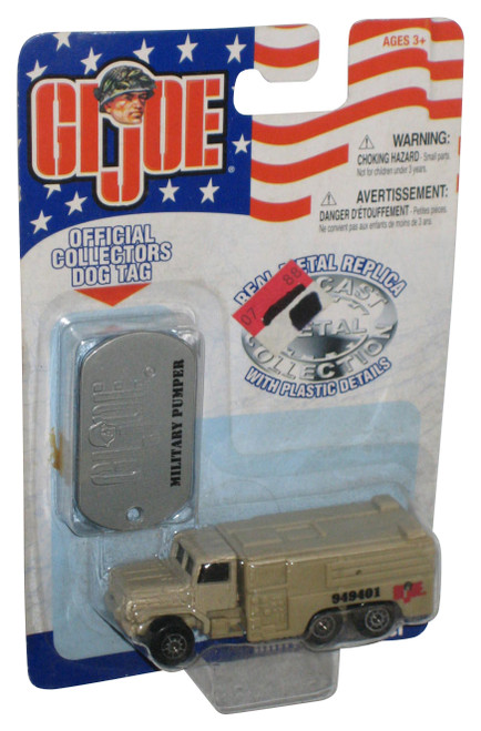 GI Joe Military Pumper (2002) Hasbro Maisto Real Metal Replica & Plastic Beige Toy Truck w/ Dog Tag