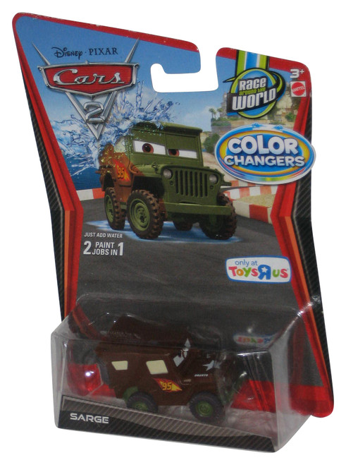 Disney Cars Race Around World Color Changers Sarge (2010) Mattel Toy Car - (Toys R Us Exclusive)