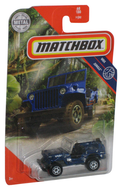 Matchbox MBX Jungle (2020) Blue Jeep Willys Metal Toy Car 68/100