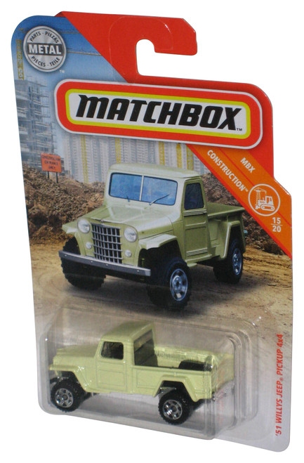 Matchbox MBX Construction 15/20 (2019) '51 Willys Jeep Pickup 4x4 Toy Truck 31/100