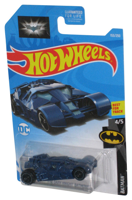 DC Batman The Dark Knight Batmobile 4/5 Hot Wheels (2017) Blue Toy Car 153/250