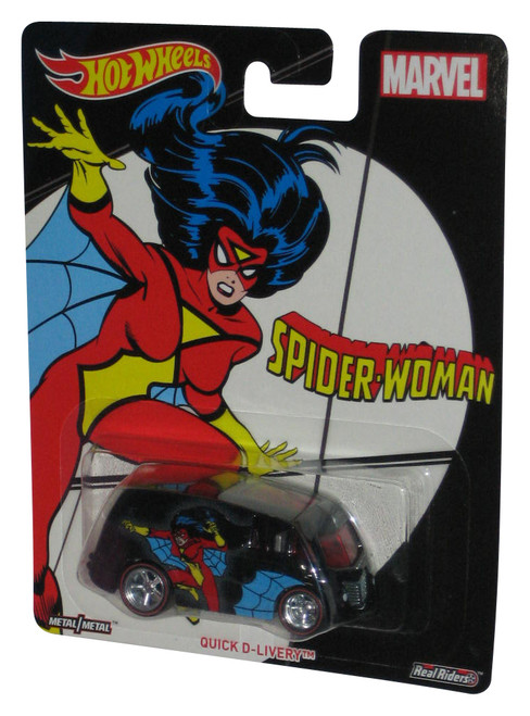 Marvel Spider-Woman Quick D-Livery (2016) Real Riders Metal Black Toy Car