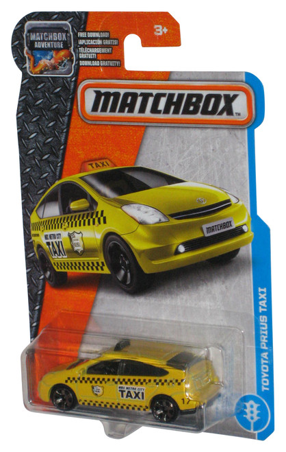 Matchbox Toyota Prius Taxi (2016) Mattel Yellow Metal Toy Car 15/125