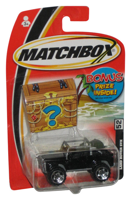 Matchbox Land Rover (2004) Black Toy Car #52 - (Bonus Treasure Chest Card)