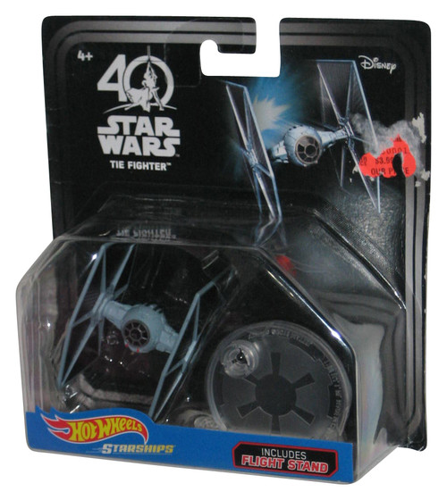 Star Wars Hot Wheels 40th Anniversary (2016) TIE Fighter Starships Toy - (Card Sticker Residue)
