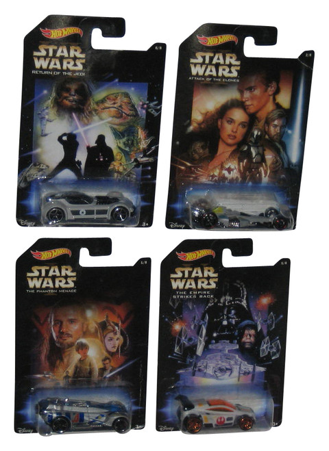 Star Wars Hot Wheels Car Lot - (Nitro Scorcher / Spectyte / Gearonimo / Ballistik) - *Damaged Packaging*