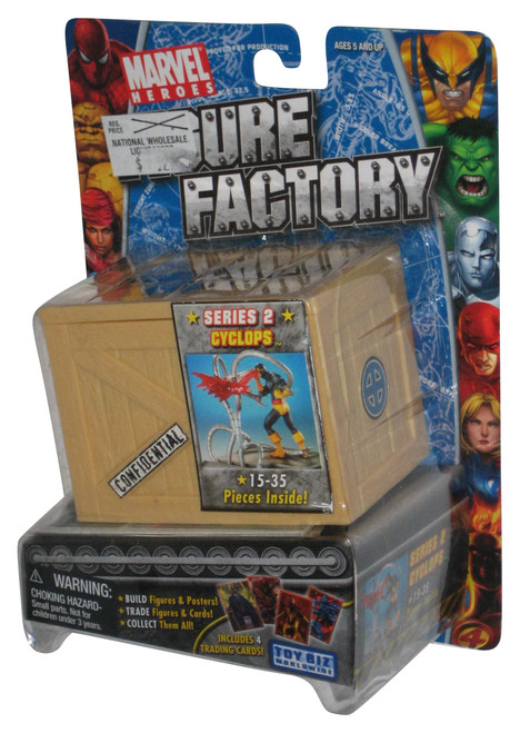 Marvel Build Figure Factory (2005) Toy Biz X-Men Cyclops w/ Crate & Trading Cards