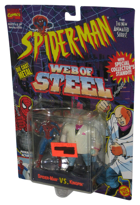 Marvel Spider-Man Web of Steel vs. Kingpin (1994) Toy Biz Die-Cast Metal Figure Set