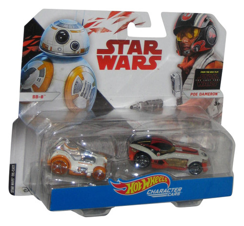 Star Wars BB-8 & Poe Dameron Hot Wheels (2017) Character Cars Toy Set 2-Pack - (Dented Plastic)