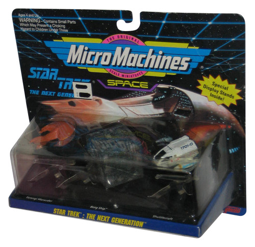 Star Trek The Next Generation Micro Machines Vehicle Toy Set - (Ferengi Marauder / Borg Ship / Shuttlecraft)