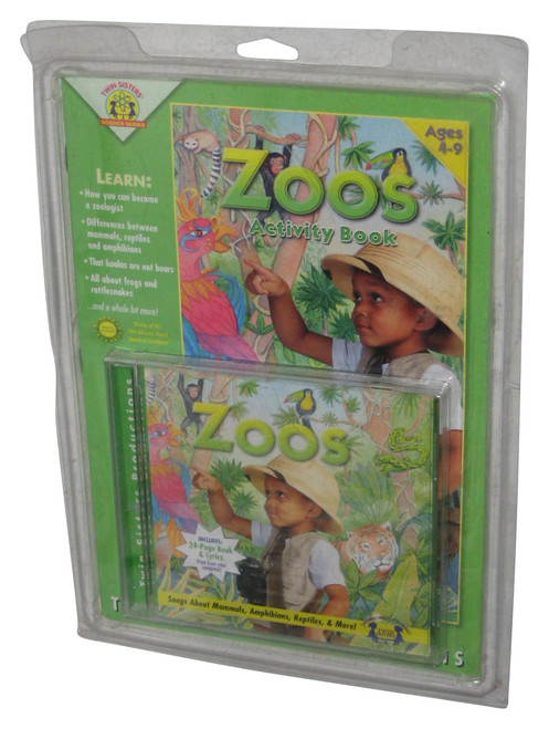 Twin Sisters Science Series Zoos (2001) Animals Activity Book w/ Music CD