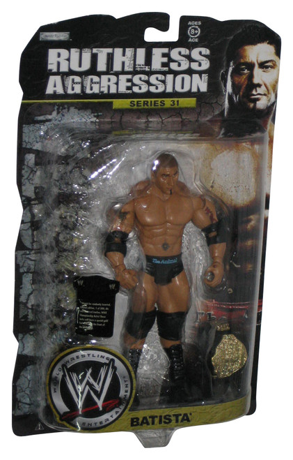 WWE Wrestling Ruthless Aggression Series 31 Batista (2007) Jakks Pacific Figure w/ Gold Belt