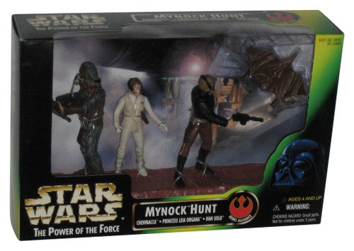 Star Wars Power of The Force (1997) Mynock Hunt Figure Set - (Chewbacca / Leia / Han Solo)