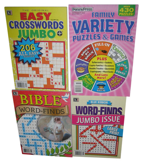 Crossword Puzzles & Games Jumbo Bible Word Finds Book Lot - (4 Books)