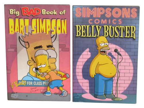 Simpsons Comics Big Bad Bart & Homer Belly Buster (2003) Paperback Book Lot - (2 Books)