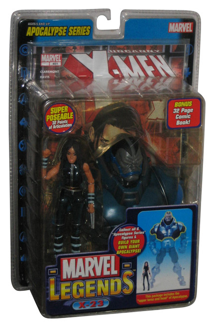 Marvel Legends Apocalypse Series (2005) X-23 Black Outfit Toy Biz 6-Inch Figure w/ Build-A-Figure Upper Torso & Head