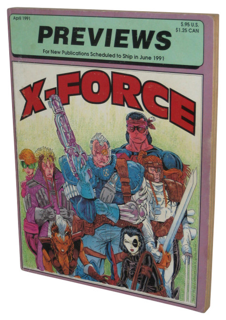 Previews X-Force Comics April 1991 Magazine Book w/ Trading Cards