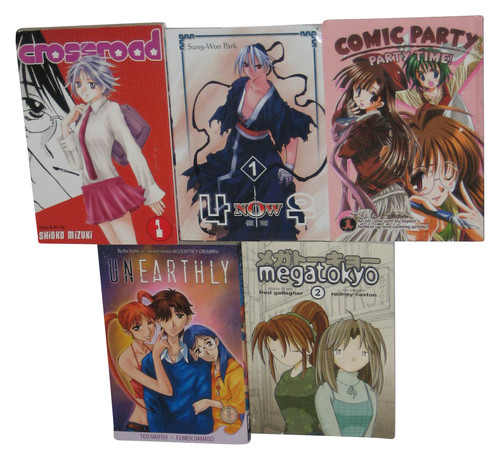 Anime Manga Paperback Book Lot - (5 Books) - Megatokyo, Now, Unearthly, Comic Party & More