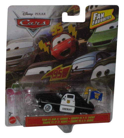 Disney Cars Fan Favorites (2018) Team 95 and 51 Sheriff Toy Car w/ Flags