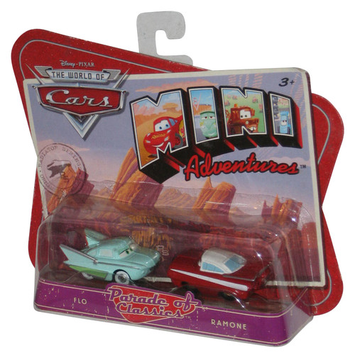 Disney Cars Mini Adventures Parade of Classics Flo & Ramone Toy Car Set - (Plastic Loose Card)