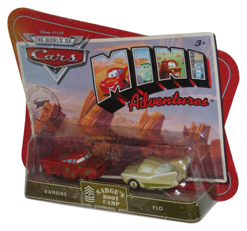 Disney Pixar Cars Mini Adventures Sarge's Boot Camp Ramone & Flo Toy Car Set - (Minor Wear)