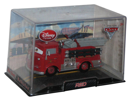 Disney Store Cars 2 Movie Fire Truck Red 1:43 Toy Car w/ Acrylic Case