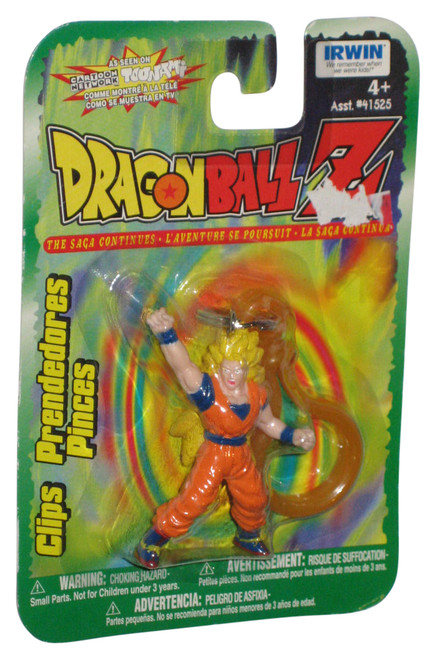 Dragon Ball Z Super Saiyan Goku 3 Arm Up Irwin Toys (1999) Mini Figure Keychain w/ Clip