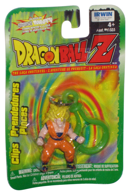 Dragon Ball Z Super Saiyan Goku 3 Irwin Toys (1999) Mini Figure Keychain w/ Green Clip