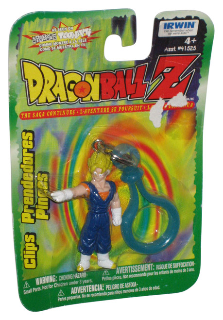Dragon Ball Z Super Saiyan Vegito Pointing Irwin Toys (1999) Mini Figure Keychain w/ Blue Clip
