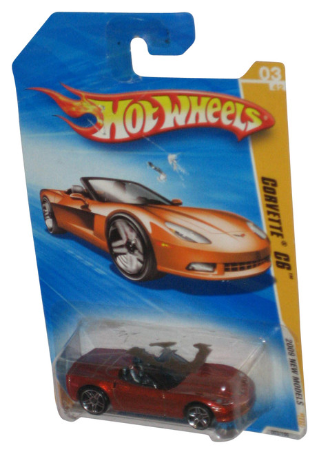 Hot Wheels 2009 New Models Orange Corvette C6 Toy Car 3/190 - (Card Has Wear)