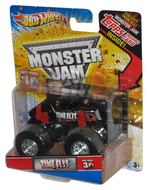 Hot Wheels Monster Jam Time Flys (2010) Black Toy Truck w/ Topps Trading Card