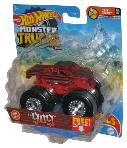 Hot Wheels Monster Trucks (2021) Paint Crush 5/5 The Gog Red Toy 55/75 w/ Re-Crushable Car