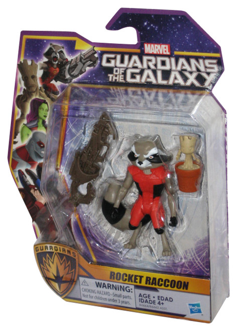 Marvel Guardians of The Galaxy (2016) Hasbro Rocket Raccoon Figure - (Plastic Partially Loose From Card)