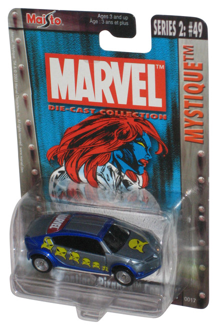 Marvel Maisto X-Men Mystique (2003) Series 2 Pontiac Piranna Concept Blue Toy Car #49