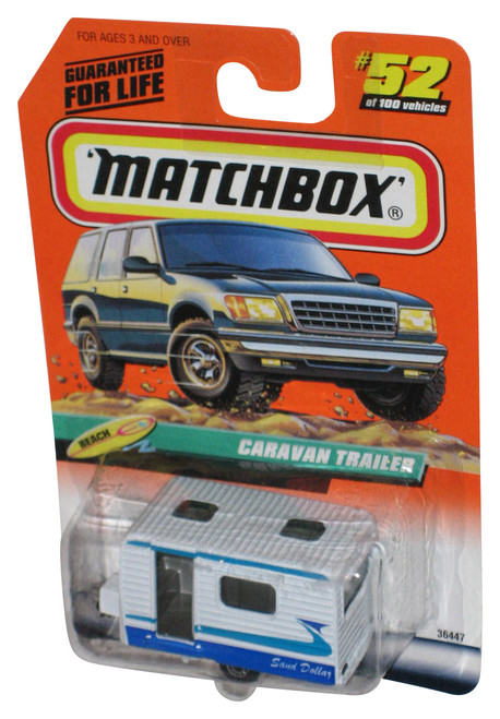 Matchbox Beach Sand Dollar Caravan Trailer (1998) White Die-Cast Toy #52