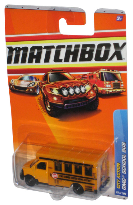 Matchbox City Action (2009) Yellow GMC School Bus Toy #62/100