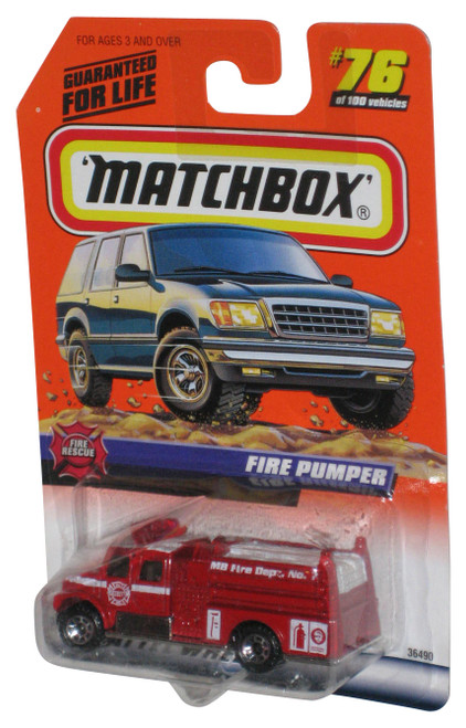 Matchbox Fire Rescue (1998) Red Fire Pumper Toy Truck #76/100