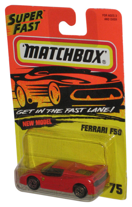 Matchbox Get In The Super Fast Lane (1995) New Model Ferrari F50 Red Car #75