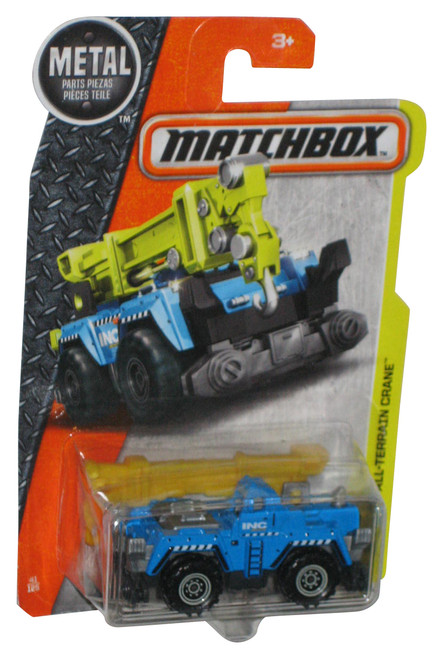 Matchbox MBX All-Terrain Crane (2016) Mattel Metal Blue Toy #41/125 - (Dented Plastic)