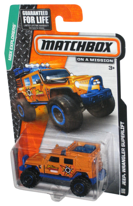 Matchbox MBX Explorers (2014) Orange Jeep Wrangler Superlift Toy 102/120