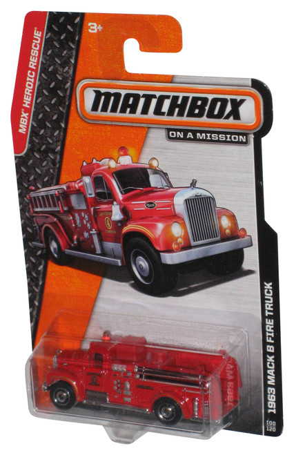 Matchbox MBX Heroic Rescue (2013) Red 1963 Mack B Fire Truck Toy 100/120
