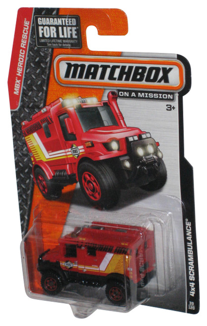 Matchbox MBX Heroic Rescue (2013) Red 4x4 Scrambulance Toy 39/120
