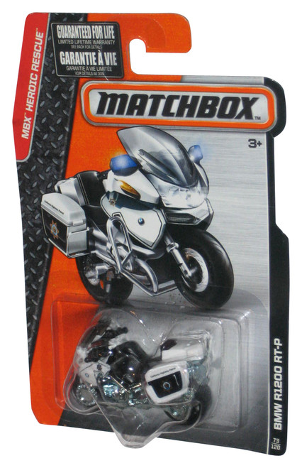 Matchbox MBX Heroic Rescue (2014) Black & White BMW R1200 RT-P Toy Bike #73/120