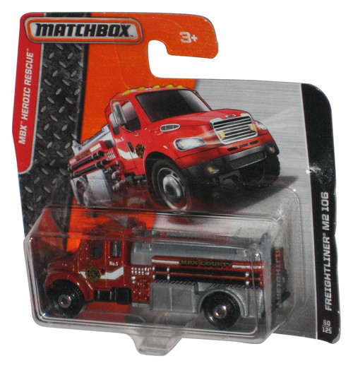 Matchbox MBX Heroic Rescue (2015) Red Freightliner M2 106 Fire Truck Toy 60/125 - (Short Card)