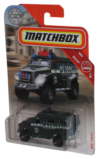 Matchbox MBX Rescue 4/20 (2018) S.W.A.T. Police Gray Metal Truck 59/100
