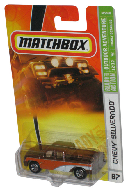 Matchbox Outdoor Adventure 12/12 (2007) Orange & Brown Chevrolet Chevy Silverado Pickup Truck #87