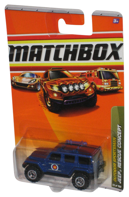 Matchbox Outdoor Sportsman (2009) Blue Jeep Rescue Concept Toy 98/100